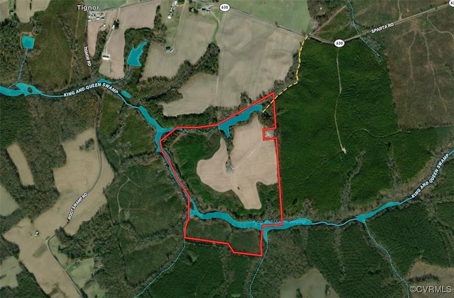 32082 Sparta Rd, Milford, VA 22514 - map / location with property parcel outlined