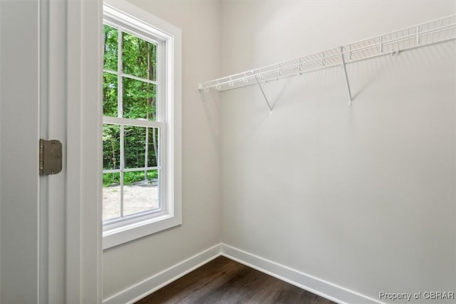 5883 Mill Race Pl, Gloucester, VA 23061 - walk in closet featuring dark wood-type flooring