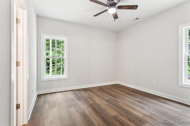 5883 Mill Race Pl, Gloucester, VA 23061 - empty room with wood finished floors and a ceiling fan