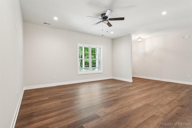 5883 Mill Race Pl, Gloucester, VA 23061 - empty room with recessed lighting, wood finished floors, and ceiling fan