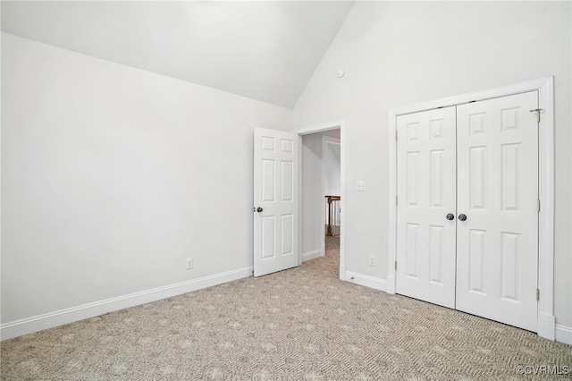 3007 Tranbycroft Way, Sandy Hook, VA 23153 - unfurnished bedroom featuring light carpet, high vaulted ceiling, and a closet