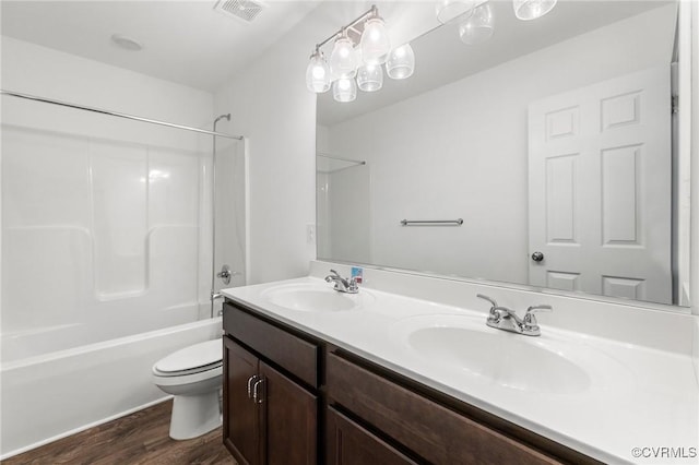 12613 Capernwray Ter, Chesterfield, VA 23838 - bathroom featuring double vanity, wood finished floors, and bathtub / shower combination