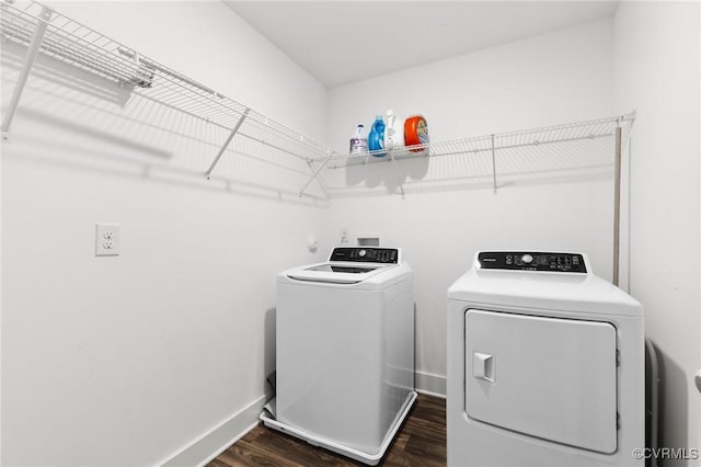 12613 Capernwray Ter, Chesterfield, VA 23838 - laundry area featuring washer and dryer and dark wood-type flooring