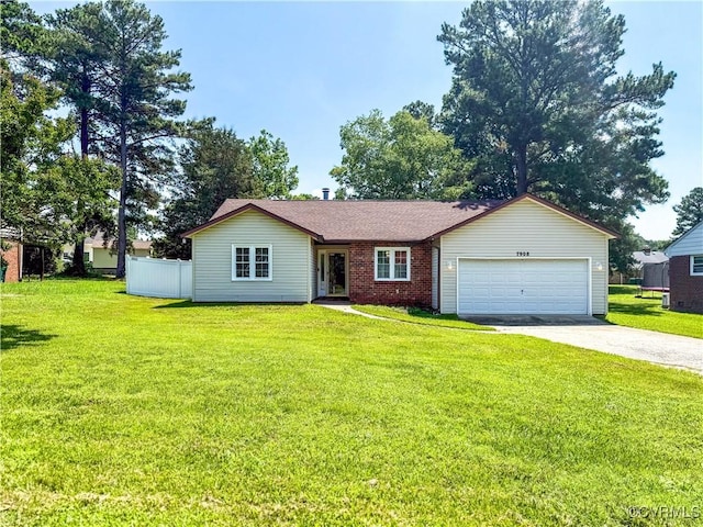 7908 Capistrano Dr, Henrico, VA 23227 - ranch-style house featuring driveway, a garage, and brick siding