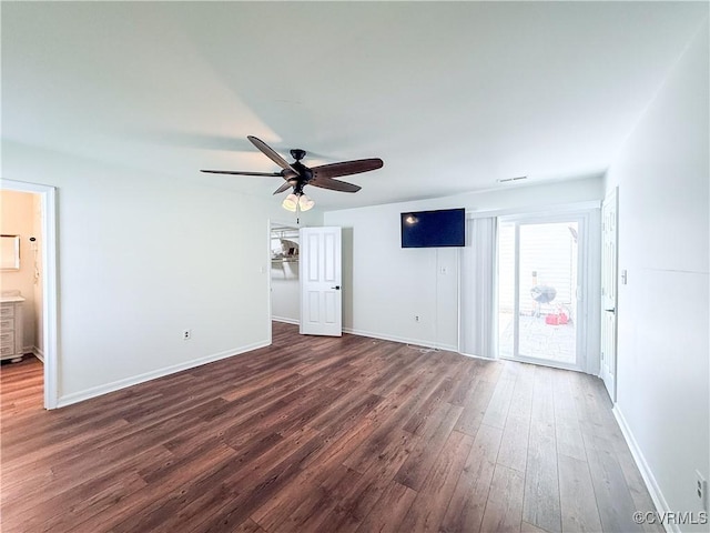 7908 Capistrano Dr, Henrico, VA 23227 - unfurnished bedroom with wood finished floors, access to outside, and a ceiling fan