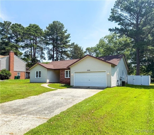 7908 Capistrano Dr, Henrico, VA 23227 - ranch-style home with a garage, driveway, and a gate