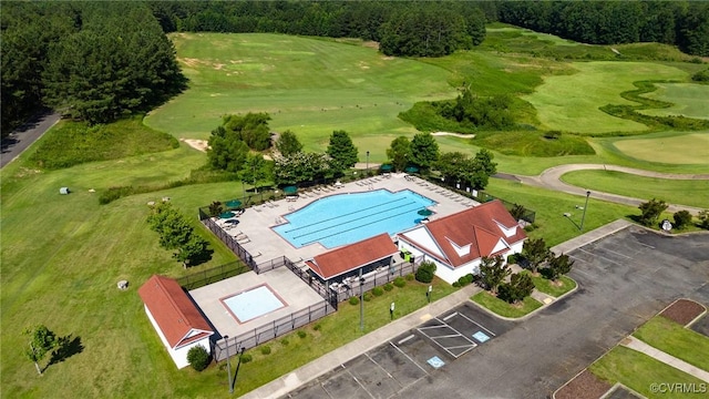 5858 Pilmour Dr, Providence Forge, VA 23140 - bird's eye view of a pool area and a local golf course