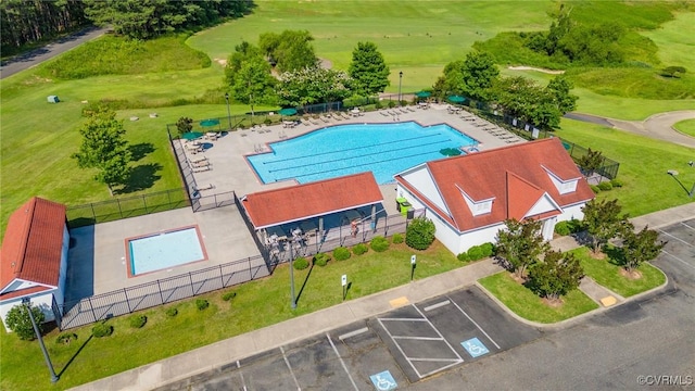 5858 Pilmour Dr, Providence Forge, VA 23140 - aerial view of a pool and a local golf course