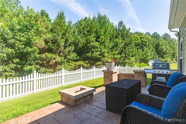 5858 Pilmour Dr, Providence Forge, VA 23140 - view of patio / terrace featuring an outdoor fire pit and a grill