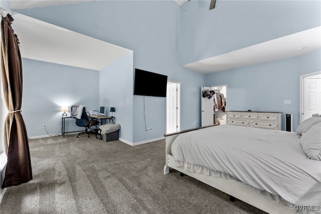5129 Jenkins Forest Ln, Sandston, VA 23150 - bedroom featuring carpet floors, an office area, and a high ceiling