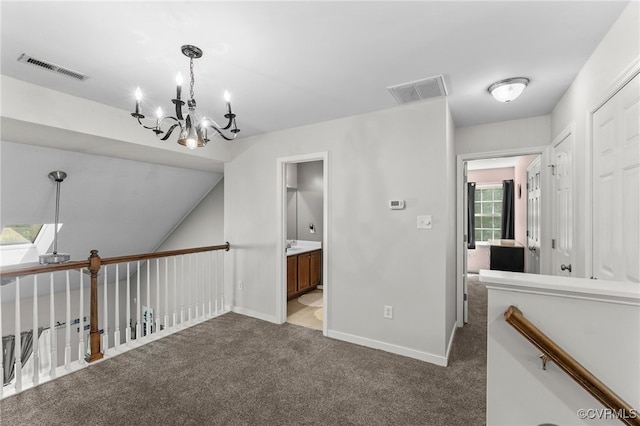 5129 Jenkins Forest Ln, Sandston, VA 23150 - unfurnished room featuring a chandelier and carpet