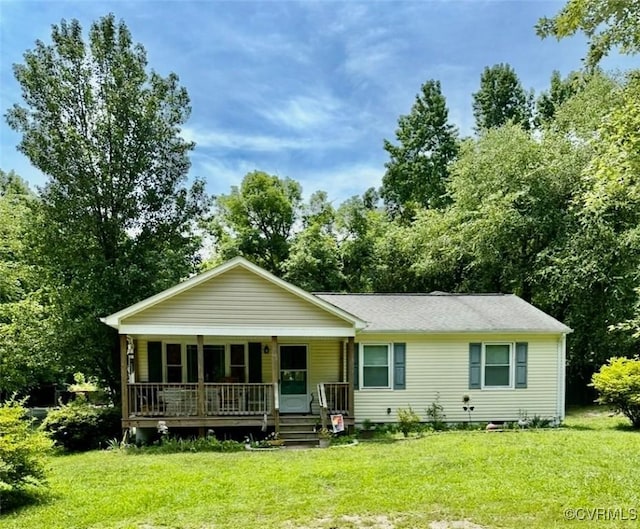 24501 River Rd, North Dinwiddie, VA 23803 - view of front of home with a front yard and covered porch