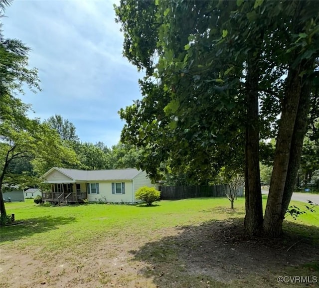 24501 River Rd, North Dinwiddie, VA 23803 - view of yard featuring covered porch