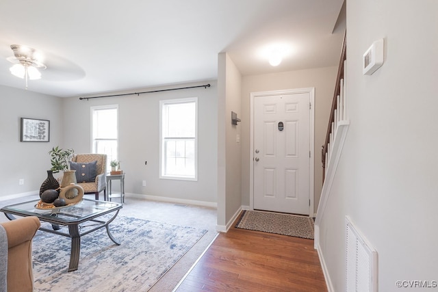 1014 Pennsylvania Ave, Glen Allen, VA 23060 - entryway featuring light wood-style flooring, stairway, and ceiling fan