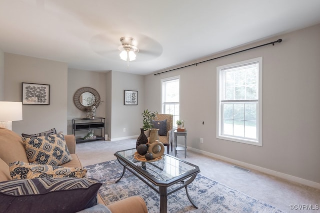 1014 Pennsylvania Ave, Glen Allen, VA 23060 - living area with carpet floors, plenty of natural light, and ceiling fan