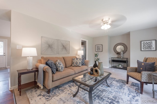 1014 Pennsylvania Ave, Glen Allen, VA 23060 - living room featuring a ceiling fan and light wood finished floors