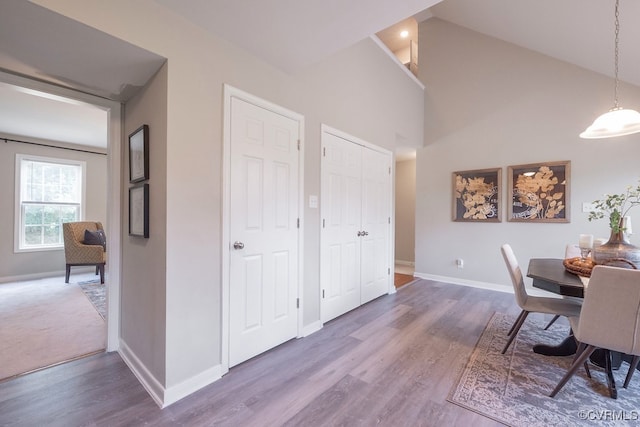 1014 Pennsylvania Ave, Glen Allen, VA 23060 - dining room with wood finished floors and high vaulted ceiling