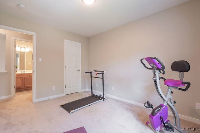 1014 Pennsylvania Ave, Glen Allen, VA 23060 - exercise room with carpet and baseboards