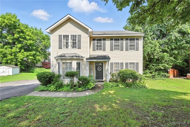 3006 Creek Meadow Cir, North Chesterfield, VA 23234 - traditional-style home featuring a storage unit and a front yard