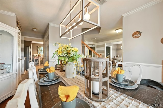 3006 Creek Meadow Cir, North Chesterfield, VA 23234 - dining room featuring stairway and crown molding