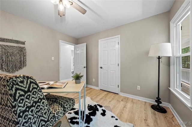 1900 Pine Creek Bluff Ct, Powhatan, VA 23139 - office with light wood finished floors and a ceiling fan