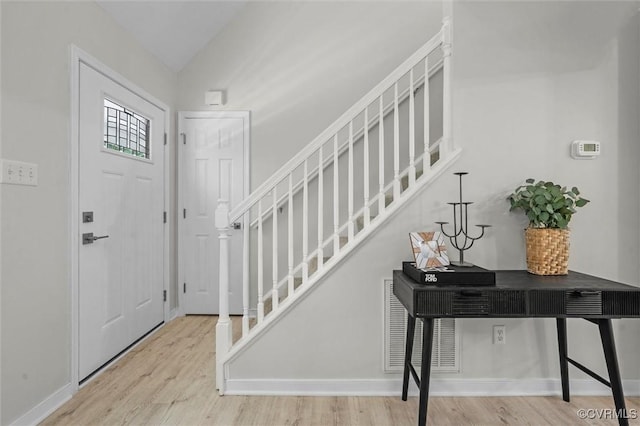 1900 Pine Creek Bluff Ct, Powhatan, VA 23139 - entryway with stairs and wood finished floors