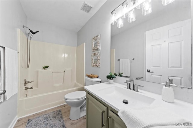 1900 Pine Creek Bluff Ct, Powhatan, VA 23139 - bathroom with vanity, wood finished floors, and tub / shower combination