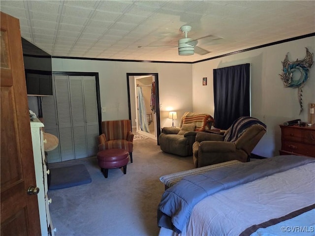20803 Old Beaver Pond Rd, Mc Kenney, VA 23872 - carpeted bedroom with a closet and a ceiling fan