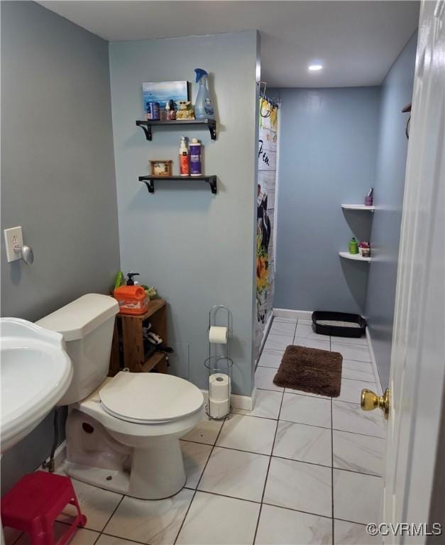 20803 Old Beaver Pond Rd, Mc Kenney, VA 23872 - bathroom with tile patterned flooring and curtained shower