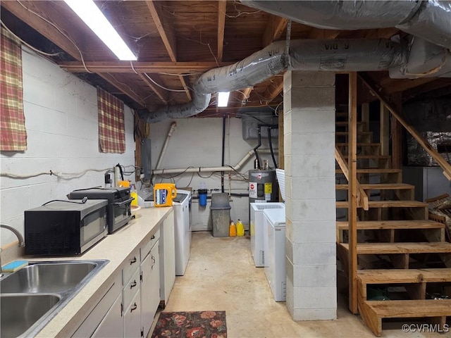 20803 Old Beaver Pond Rd, Mc Kenney, VA 23872 - unfinished basement with a sink and washing machine and dryer