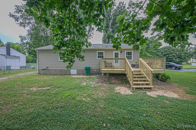 1300 Hyner Cir, Sandston, VA 23231 - rear view of house featuring a wooden deck
