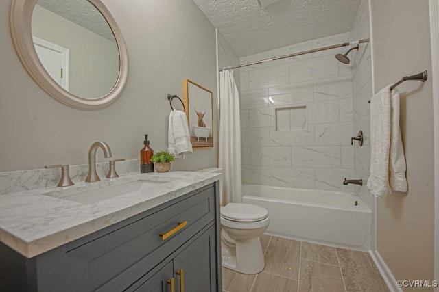 1300 Hyner Cir, Sandston, VA 23231 - full bath with vanity, shower / bath combo, and a textured ceiling