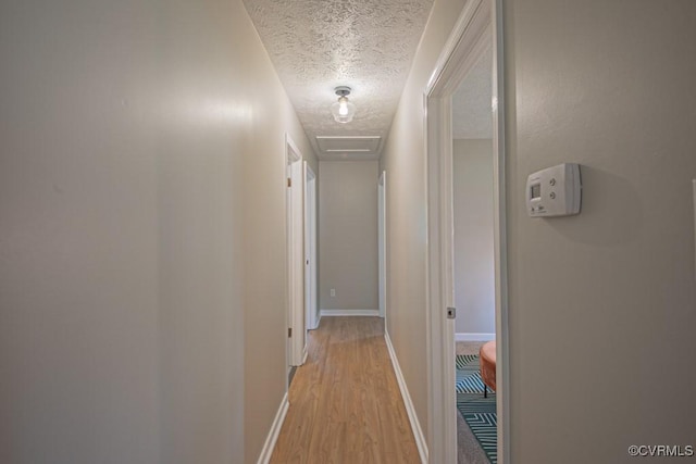 1300 Hyner Cir, Sandston, VA 23231 - corridor with a textured ceiling and light wood-style floors