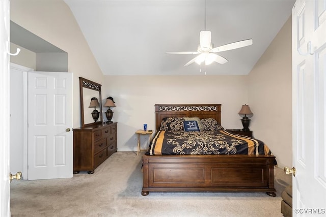 3019 Ramsey Dr, Chester, VA 23831 - bedroom featuring vaulted ceiling, carpet, and a ceiling fan