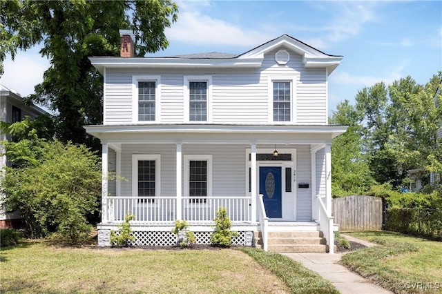 3610 Enslow Ave, Richmond, VA 23222 - view of front of home with covered porch and a chimney