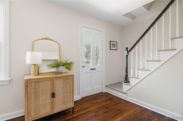 3912 Alma Ave, Henrico, VA 23222 - entrance foyer with dark wood-style flooring and stairway