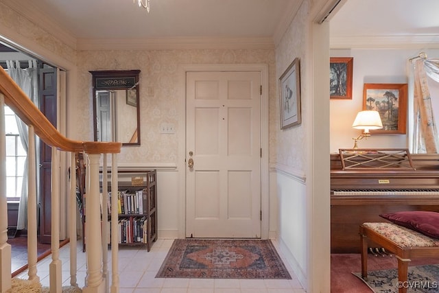 570 Three Chopt Rd, Manakin Sabot, VA 23103 - foyer with ornamental molding and tile patterned flooring