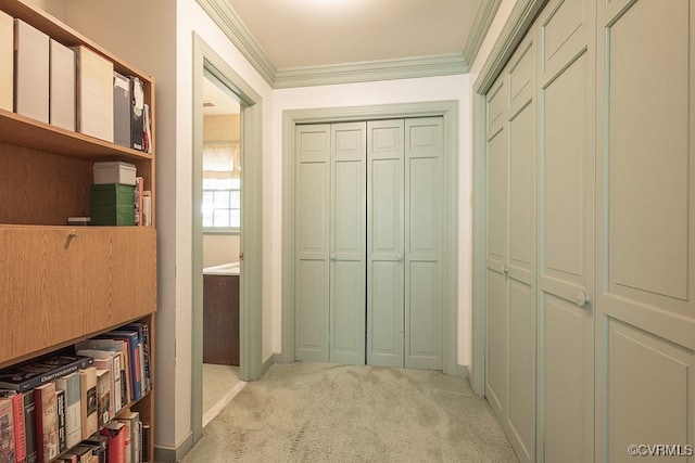 570 Three Chopt Rd, Manakin Sabot, VA 23103 - hallway with light colored carpet and crown molding