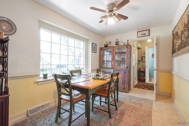 570 Three Chopt Rd, Manakin Sabot, VA 23103 - dining area featuring a ceiling fan and healthy amount of natural light