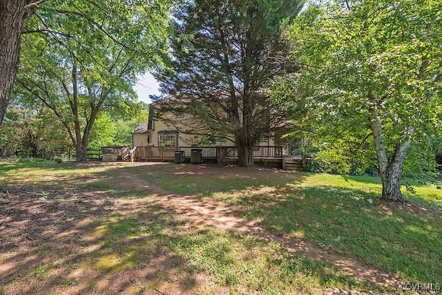 570 Three Chopt Rd, Manakin Sabot, VA 23103 - view of green lawn featuring a wooden deck