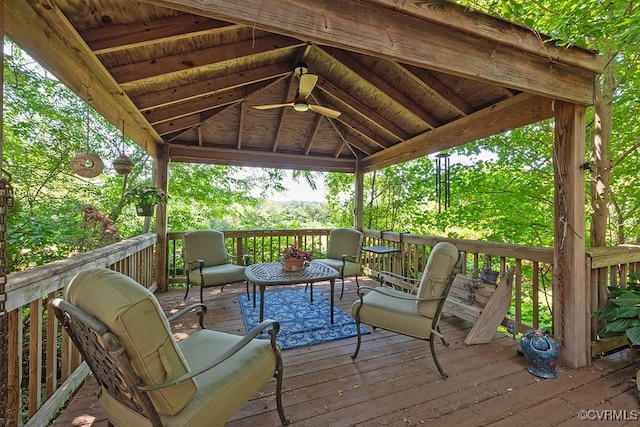 570 Three Chopt Rd, Manakin Sabot, VA 23103 - deck with a gazebo and ceiling fan