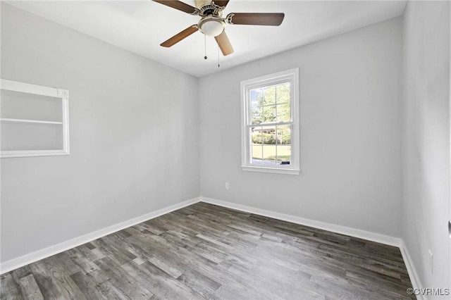 1203 Lemonwood Dr, North Prince George, VA 23860 - spare room with dark wood finished floors and ceiling fan