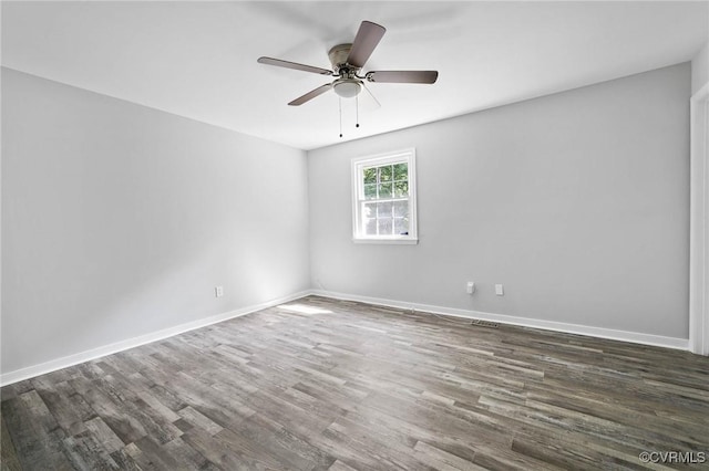 1203 Lemonwood Dr, North Prince George, VA 23860 - spare room with ceiling fan and dark wood finished floors