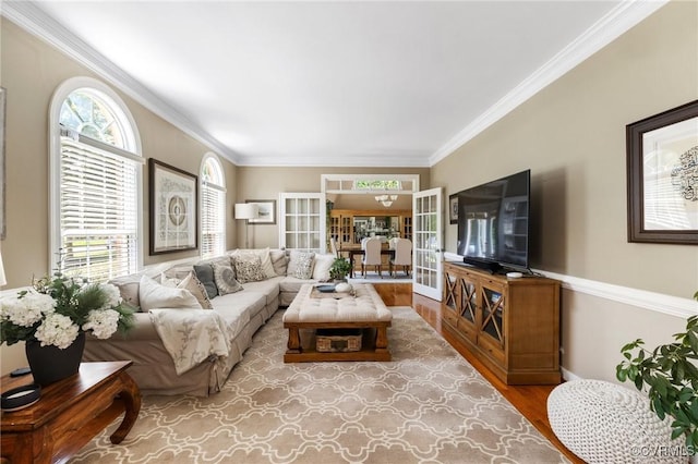 14230 Post Mill Dr, Midlothian, VA 23113 - living area with crown molding and wood finished floors