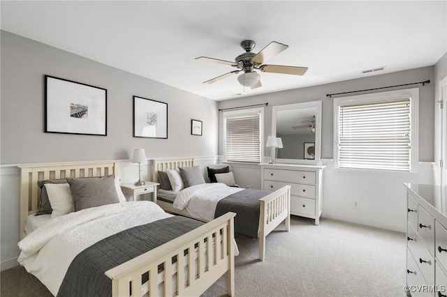 14230 Post Mill Dr, Midlothian, VA 23113 - bedroom with light carpet and ceiling fan