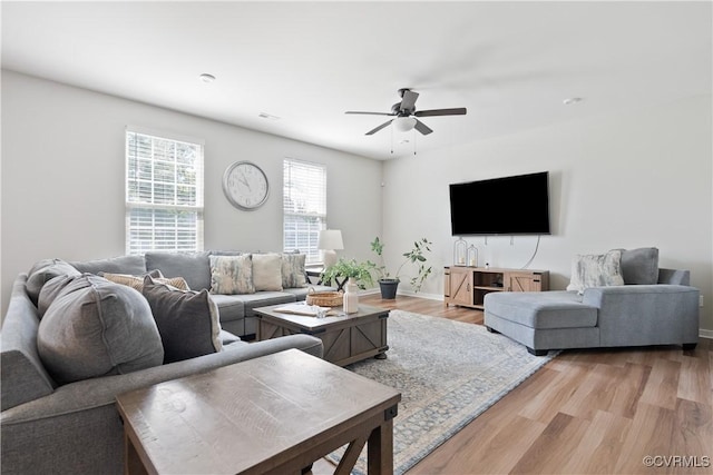 3636 Knighton Cir, Midlothian, VA 23112 - living room featuring ceiling fan and light wood-type flooring
