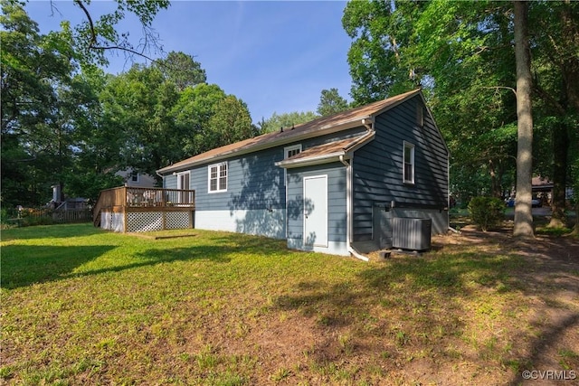 3126 Shiloh Church Rd, Midlothian, VA 23112 - rear view of property with a deck and a lawn
