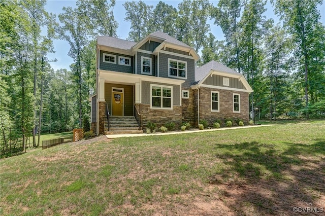 3016 Maple Grove Ln, Powhatan, VA 23139 - craftsman-style house with stone siding, board and batten siding, and a front yard