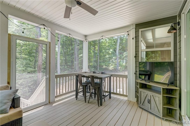 3016 Maple Grove Ln, Powhatan, VA 23139 - sunroom / solarium featuring a ceiling fan and healthy amount of natural light