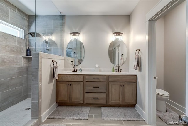 3016 Maple Grove Ln, Powhatan, VA 23139 - full bathroom featuring double vanity, a walk in shower, and tile patterned floors